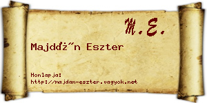 Majdán Eszter névjegykártya